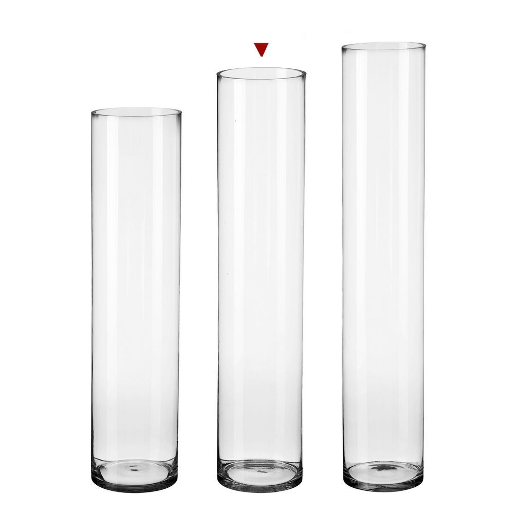 Vase cylindrique en verre transparent - 3