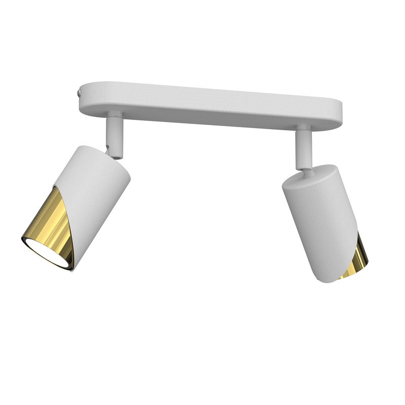 Reflektor sufitowy spot natynkowy Shift listwa biały mat-złoty połysk 2xGU10x15W wym: 17 x 24 x 5,5 cm metal Luminex