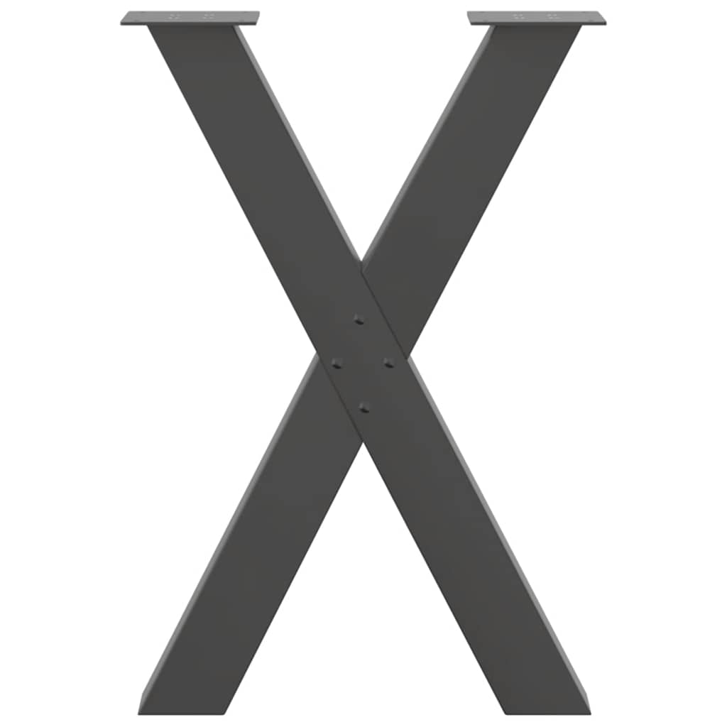 Maison Exclusive - Pieds de table à manger en forme de X 2 pièces Anthracite 50 x (72-73) cm Acier - 5