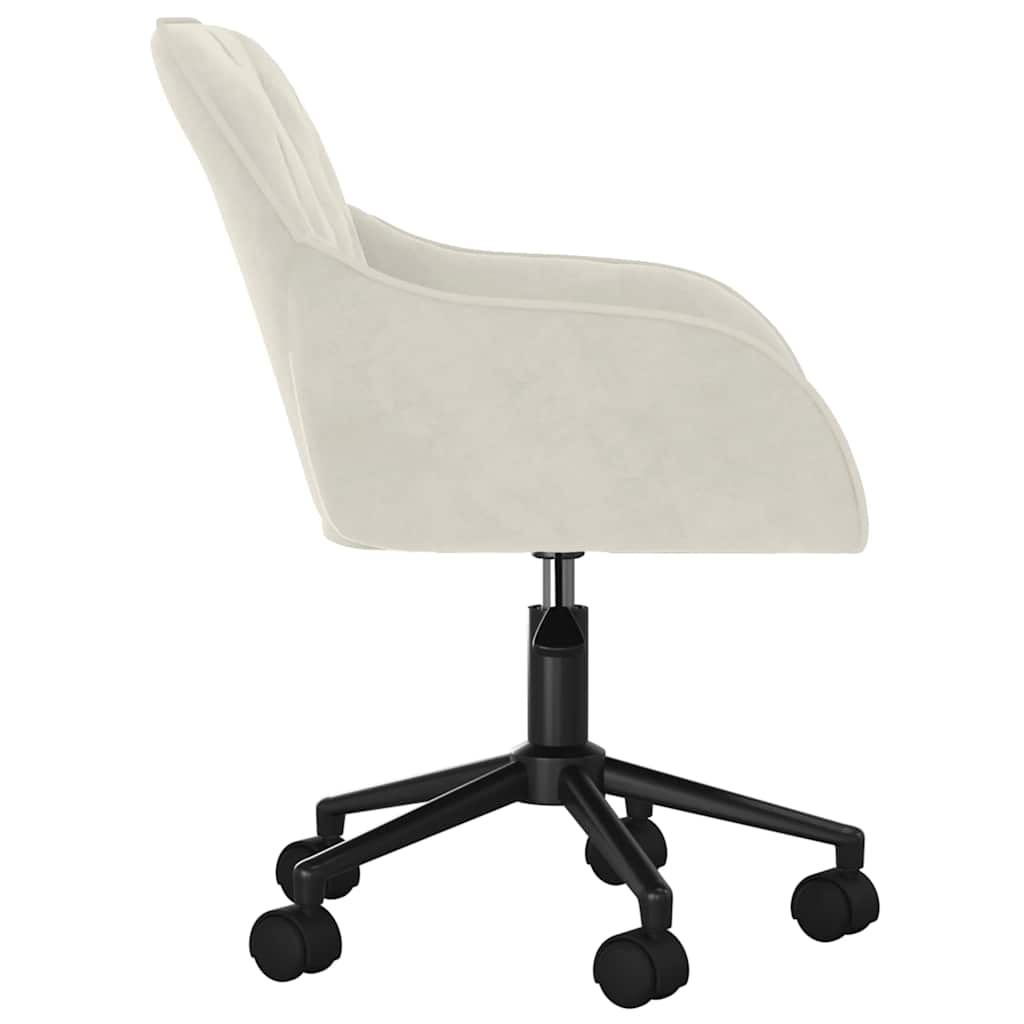 Chaise pivotante de bureau Crème Velours vidaXL - 5