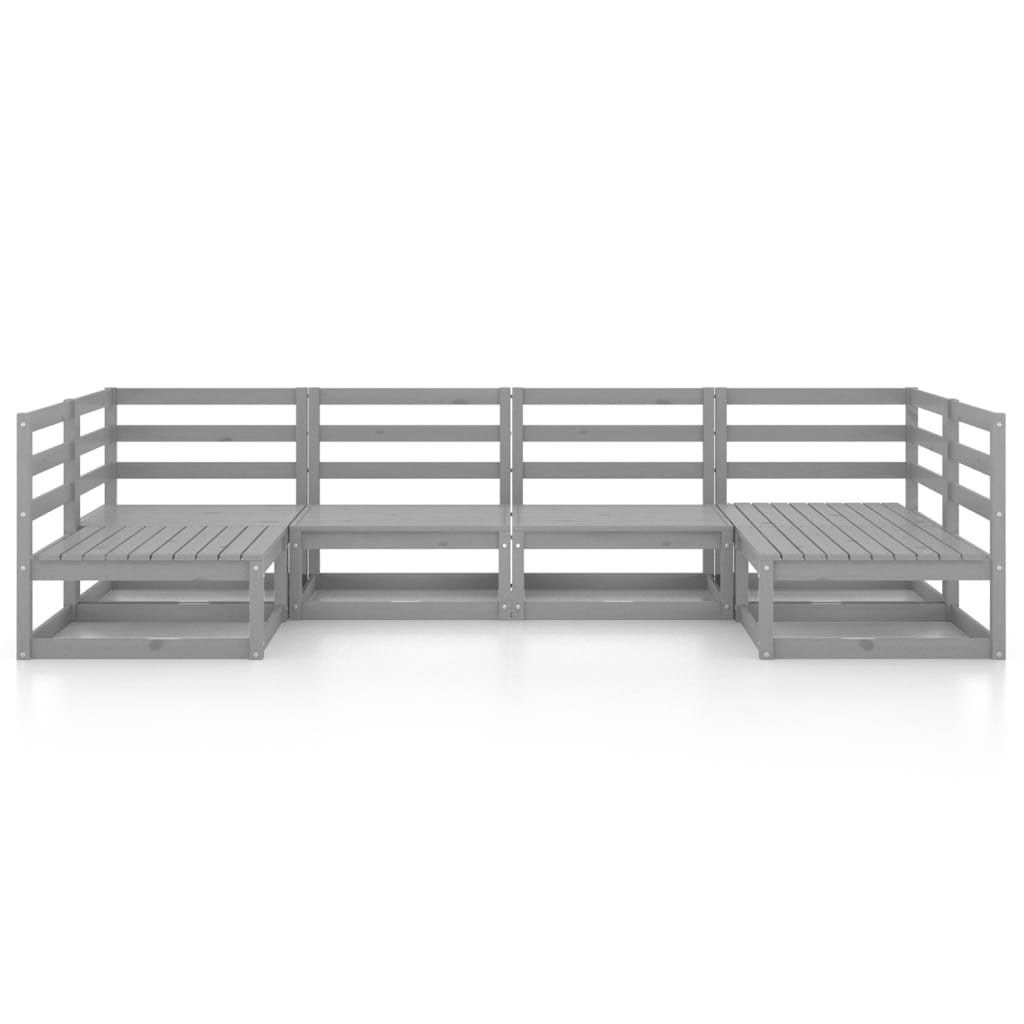 Salon bas de jardin en Bois Gris 5 personnes - 7