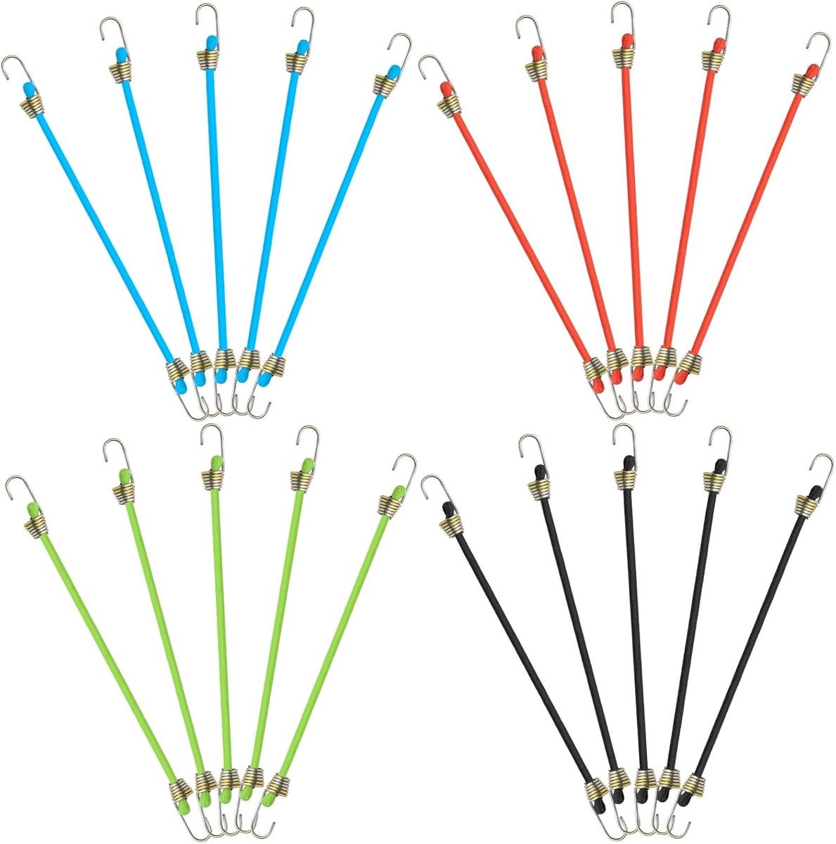 Set de 20 de curele elastice – Șnururi din latex cu cârlige – Curele elastice mici multifuncționale pentru camping și... 20buc