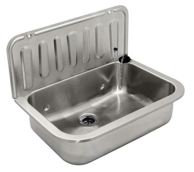 Zlew gospodarczy 495x325x367 mm, metalowy stal nierdzewna, montaż naścienny