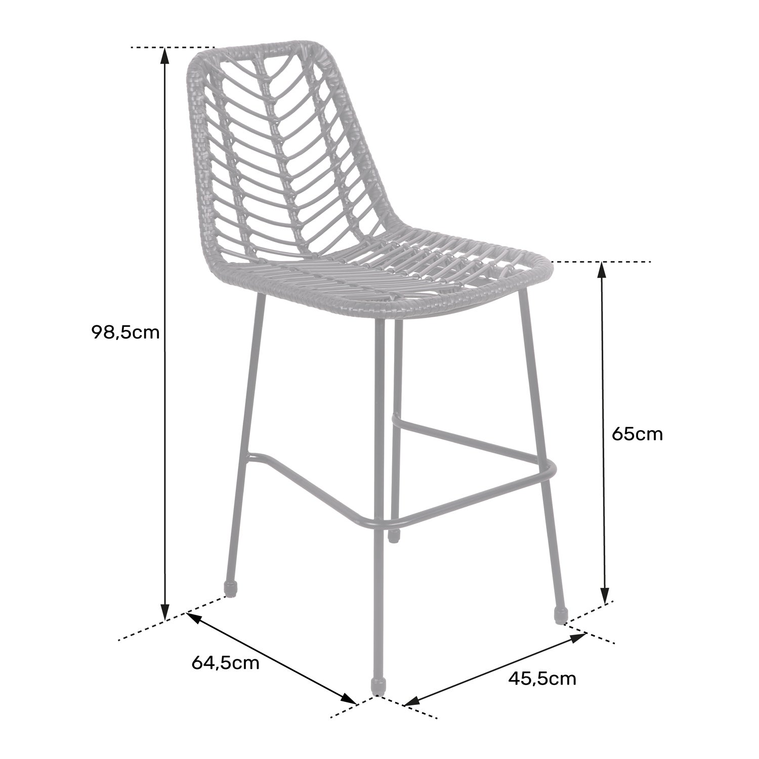 Pack de 2 taburetes de bar de ratán sintético OKA - 7