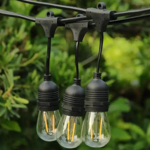 Girlanda świetlna 15x E27 LED 15m 24V IP44 ogrodowa balkonowa czarna MasterLED - 2