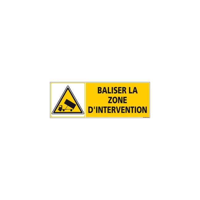 Panneau BALISER LA ZONE (C1249) 980 x 350 mm Matière Aluminium | Leroy ...