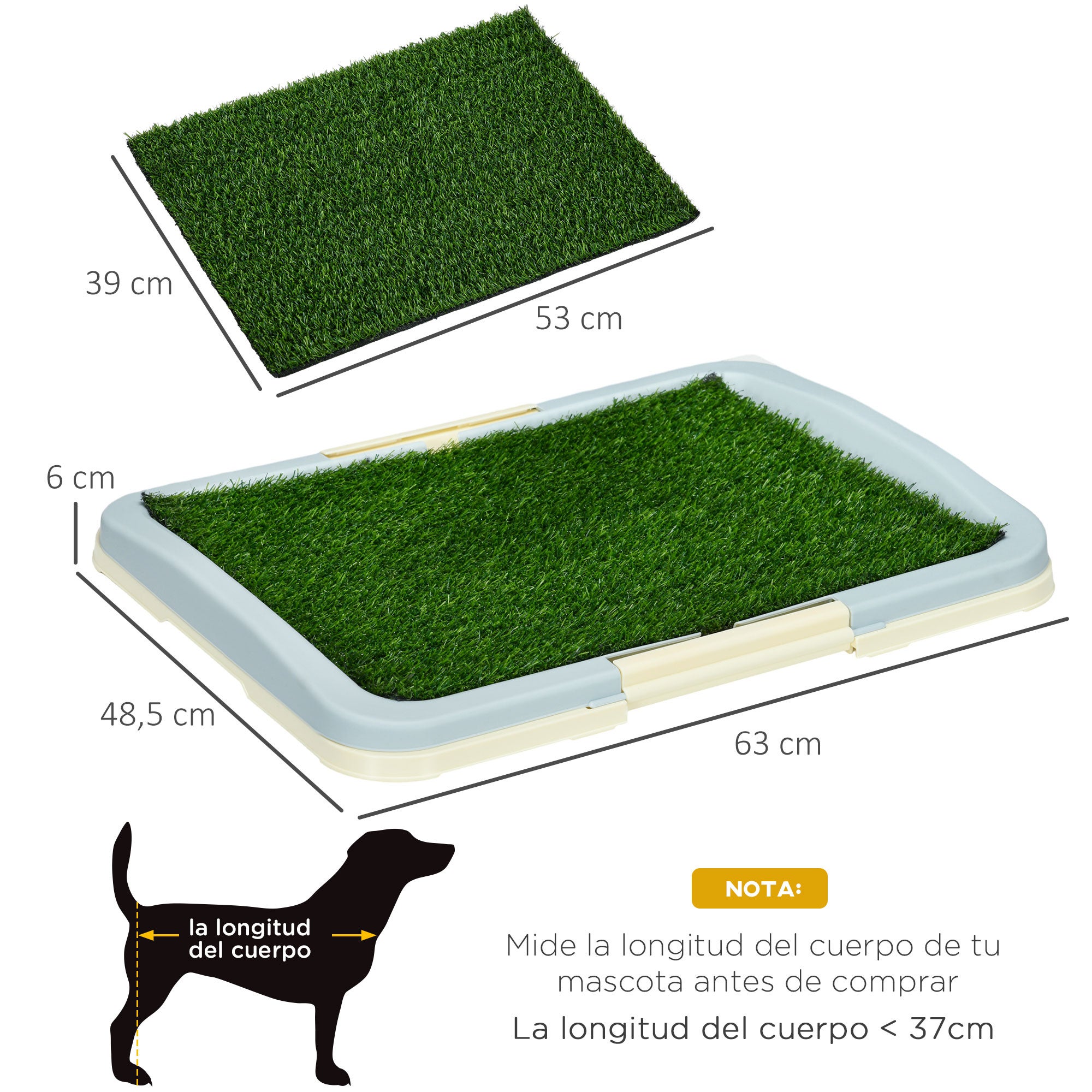 Sanita para Cães PawHut PP, PE Verde 63x48,5x6 cm - 3