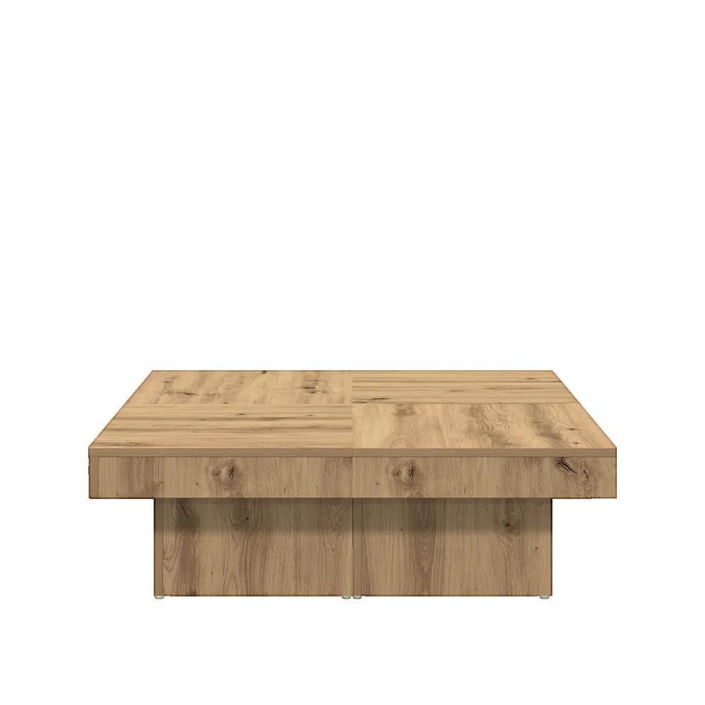 Vidaxl Mesa De Centro Madera De Ingeniería Roble Artisan 90X90x28 Cm , Leroy Merlin