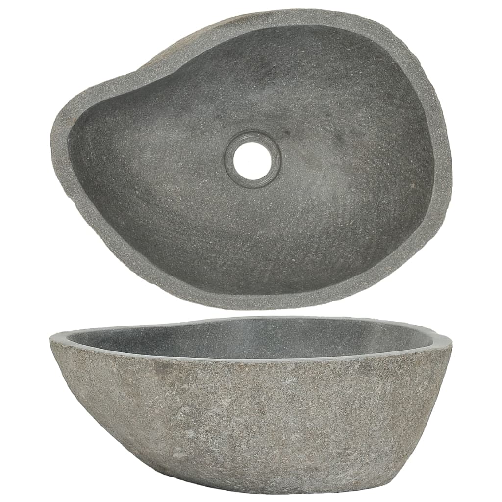 Armário de casa de banho teca maciça com lavatório pedra do rio vidaXL - 6