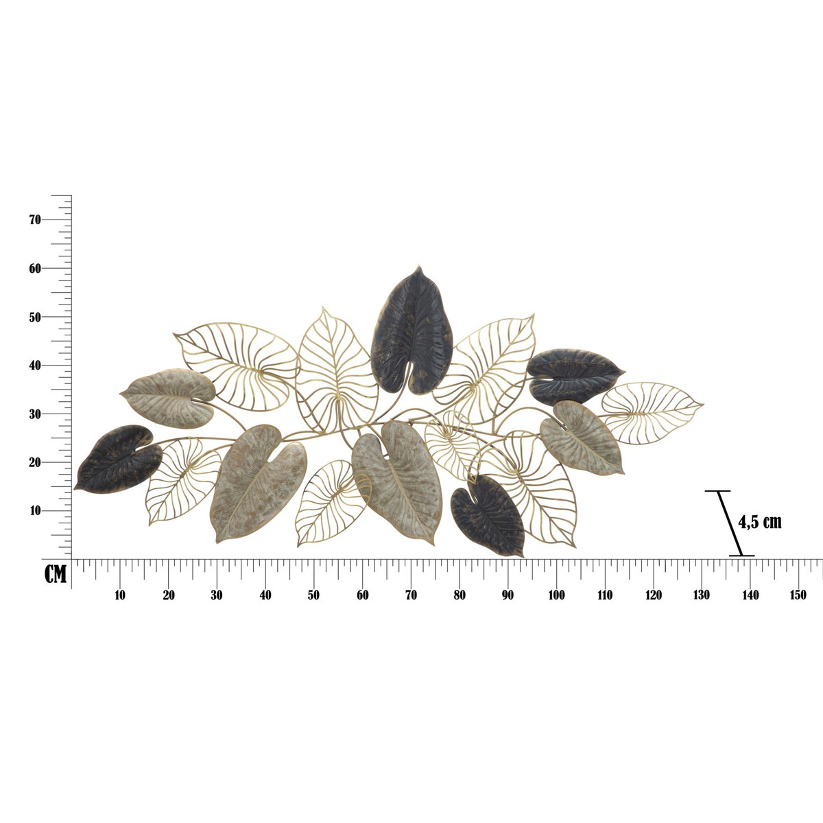 Decorazione in Metallo 3D Foglia 26, Metallo, Multicolore, Seven Design - 7