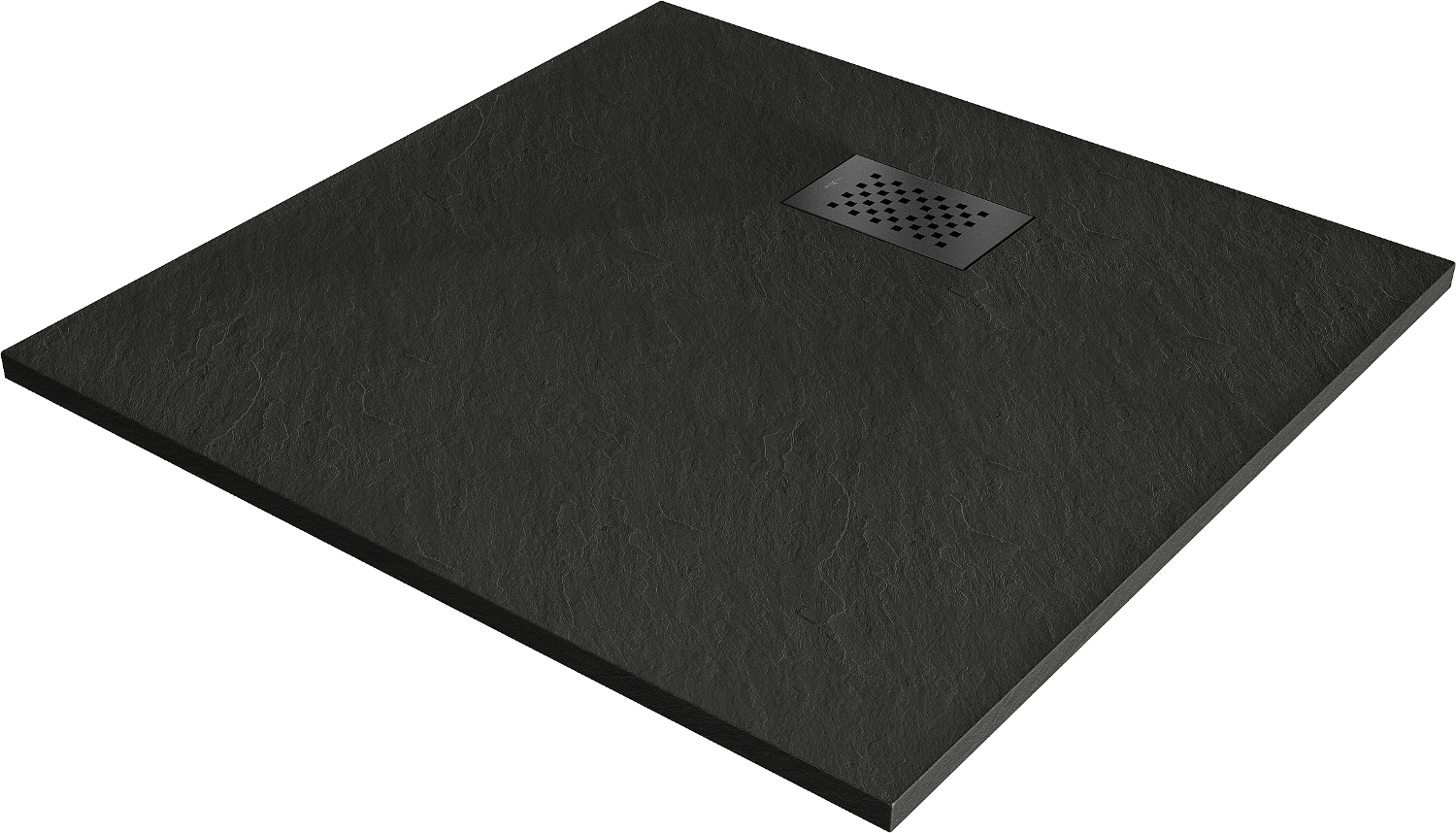 Mexen Hugo brodzik kwadratowy SMC 90 x 90 cm, czarny, maskownica czarna - 42709090-B