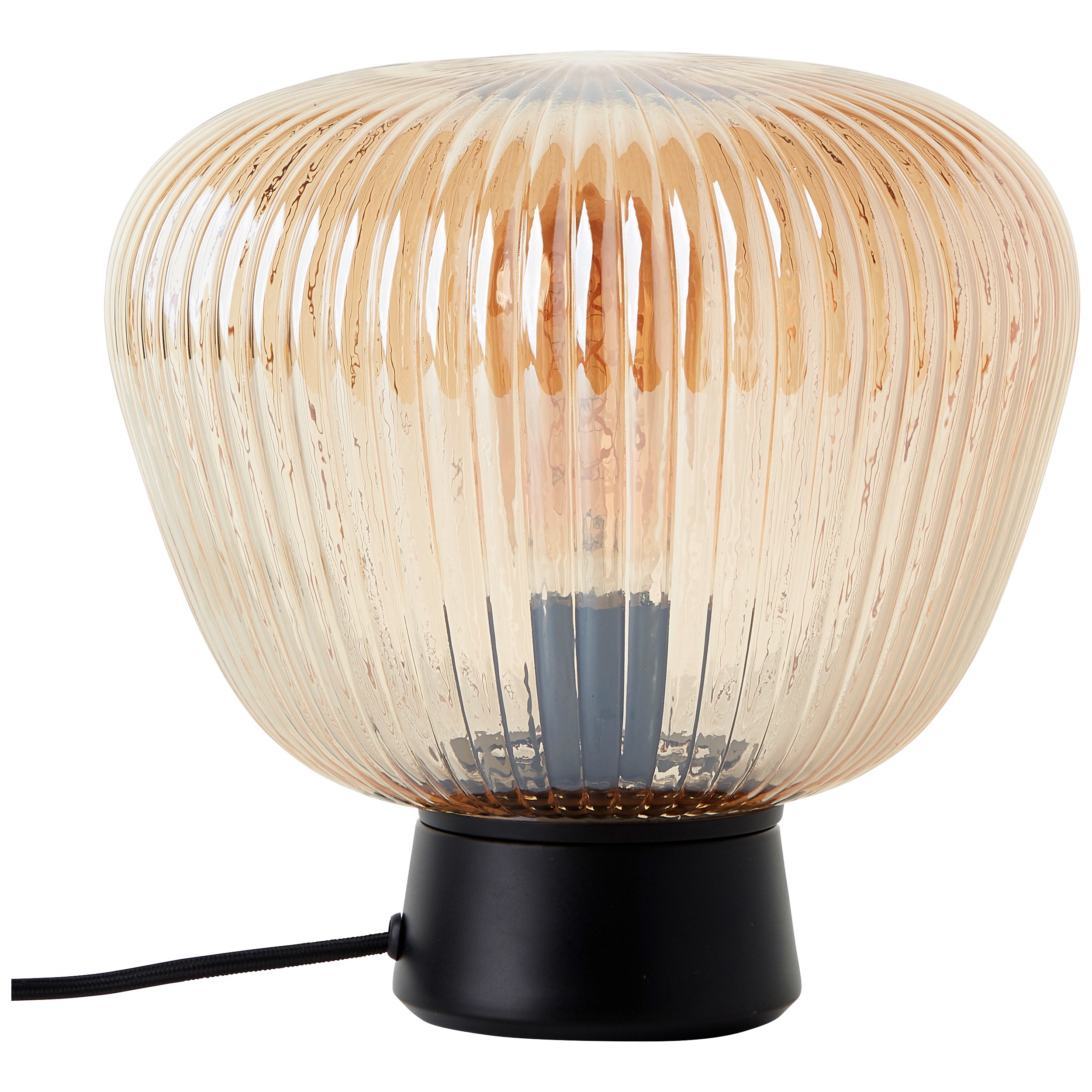 Brilliant lampa stołowa Kaizen 24,5cm bursztynowy/czarny matowy metal/brązowy plastik 1x A60, E27, 40 W - 5