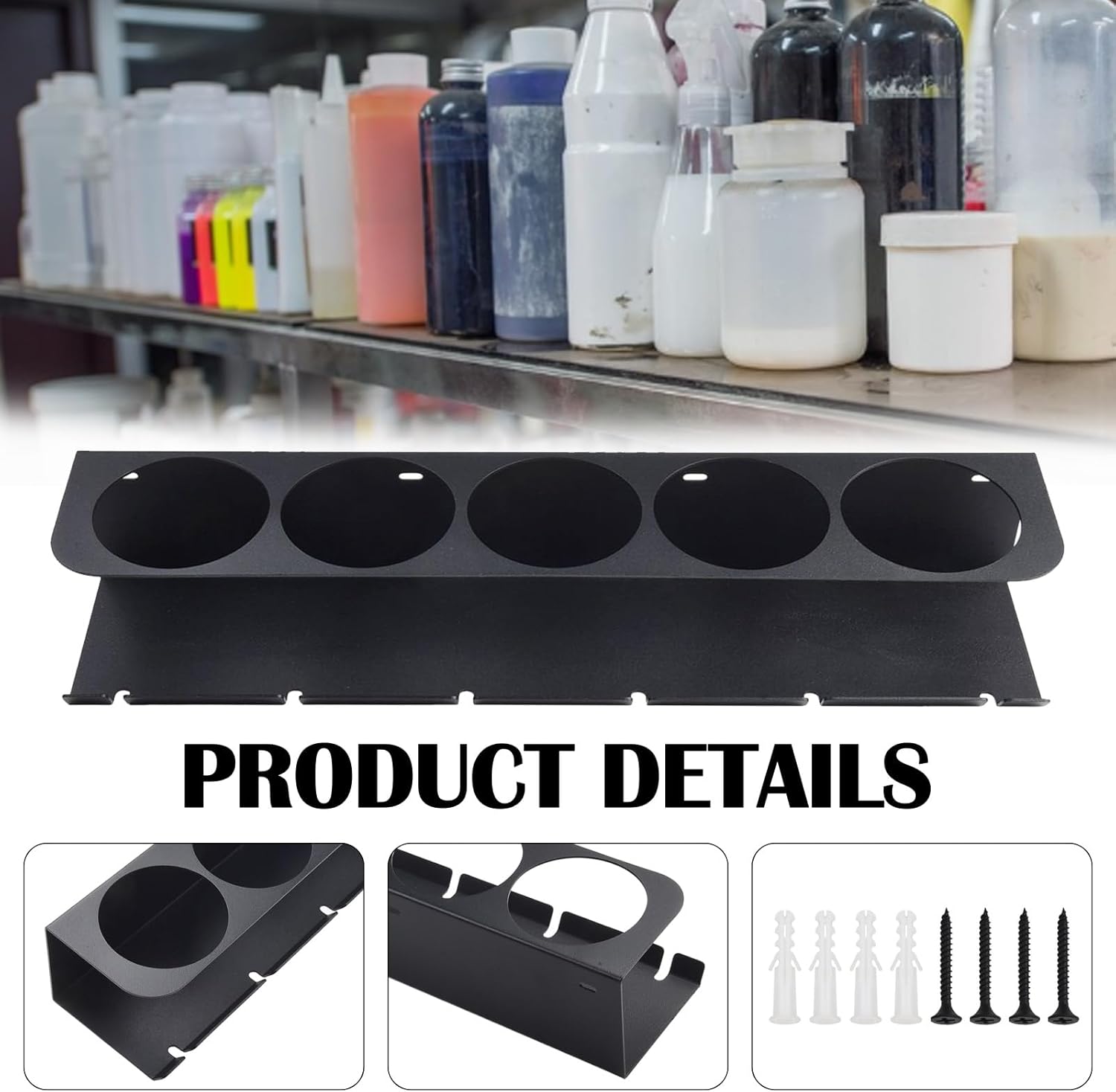 Suporte para latas de aerossol, 2 unidades, suporte de parede para latas de aerossol, organizador de armazenamento e ferramentas elétricas para latas - 4