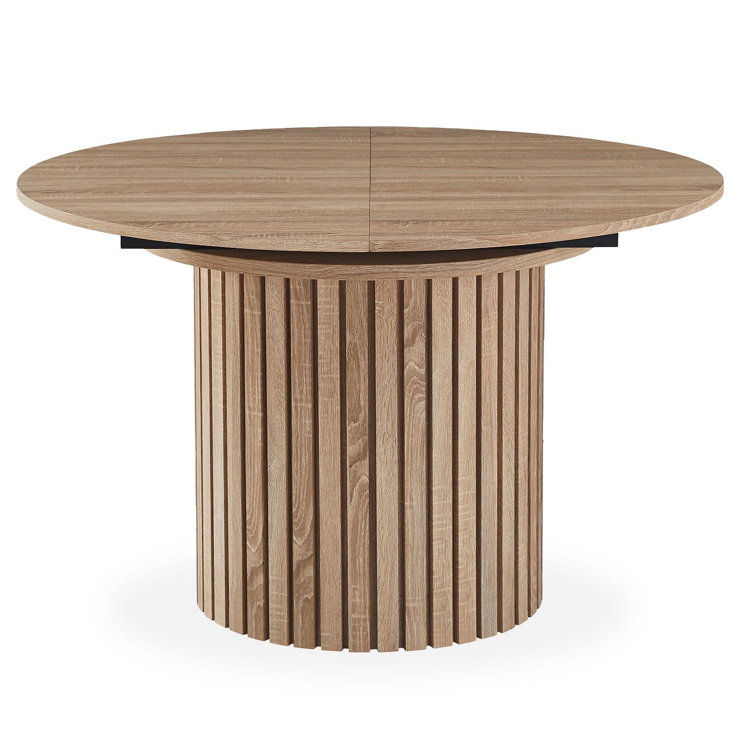 Table Ronde Maison Extensible Table ronde extensible pied central style colonne Burkina 120-160cm ...