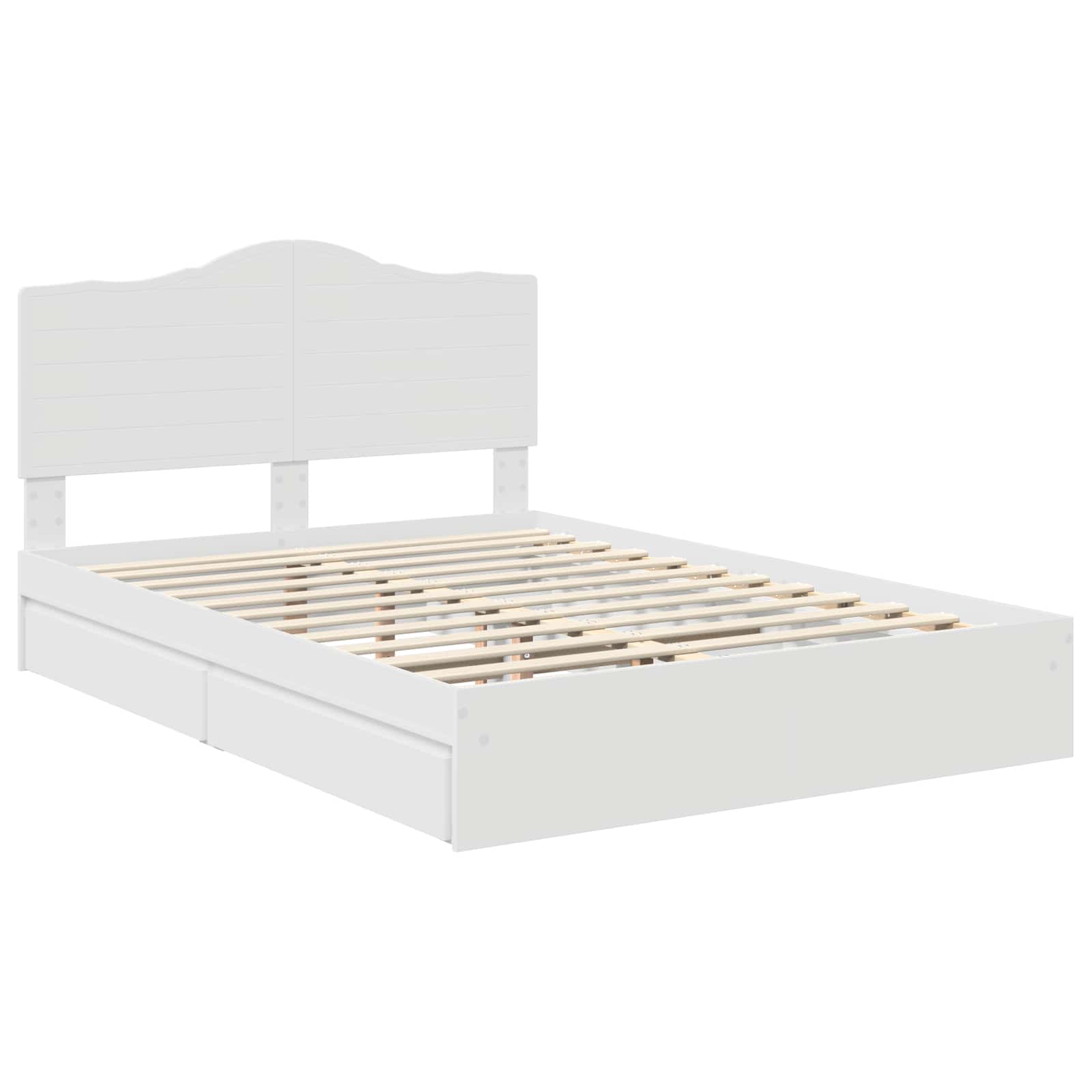 Lit de rangement réglable Blanc 140 x 200 cm panneau de bois - 4
