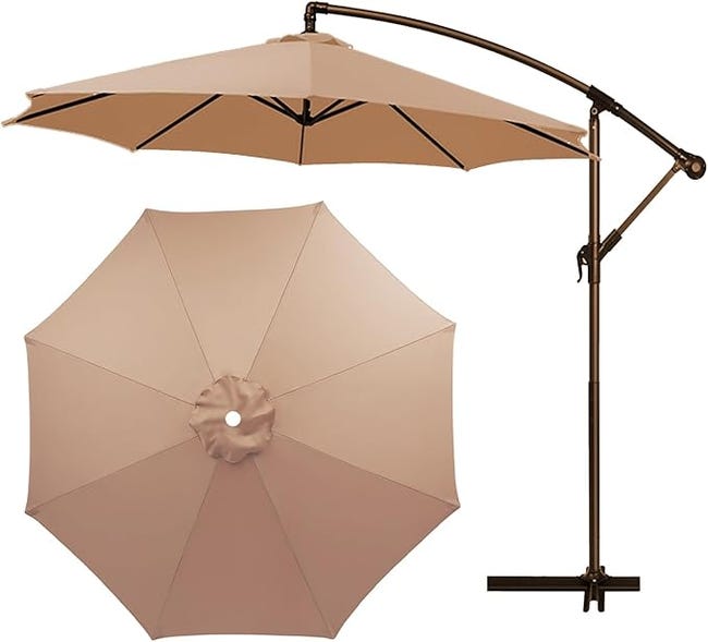 Copriombrellone copertura ombrellone ad arco protettiva HWC poliestere con cerniera 3,5x3,5m - avorio Copriombrellone copertura ombrellone ad arco protettiva HWC poliestere con cerniera 3,5x3,5m - avorio