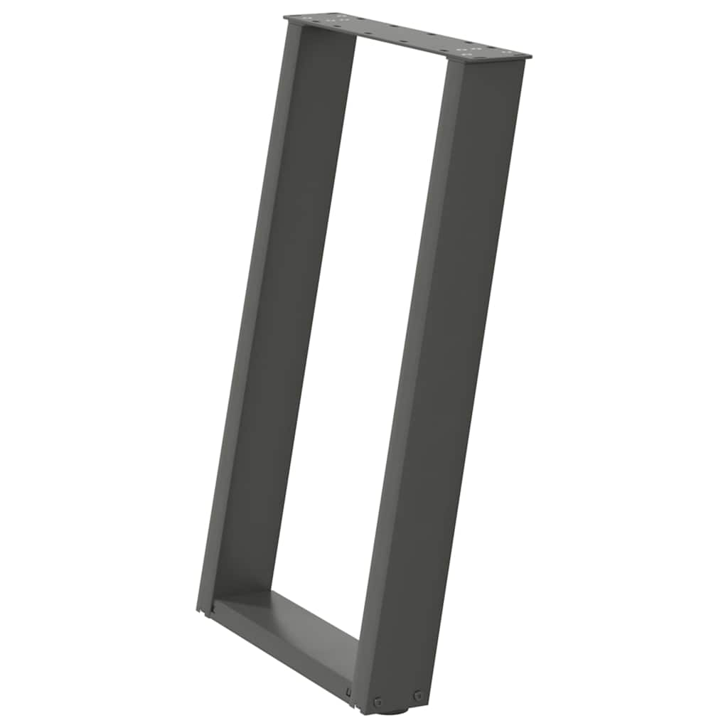Maison Exclusive - Pieds de table à manger en U 2 pièces Anthracite 50 x (72-73) cm Acier - 4