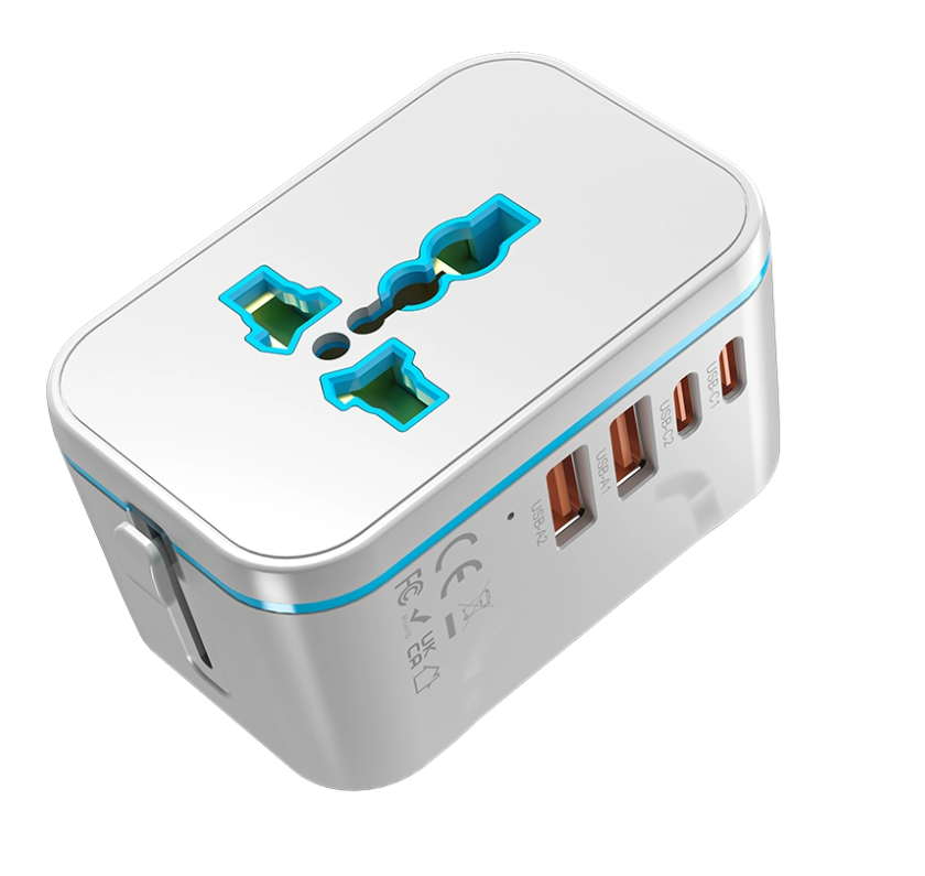 HAPOW – Adattatore Da Viaggio Universale Con 2 USB-C PD20W E 2 USB-A – Prese Per USA, EU, UK, AUS – 4 Porte Di Ricarica - 2