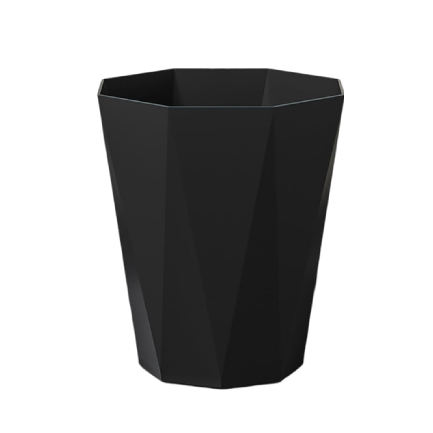 Mały plastikowy kosz na śmieci na biurko, prosty i elegancki design, smukły kosz na śmieci do biura, 21 x 24 cm (czarny)