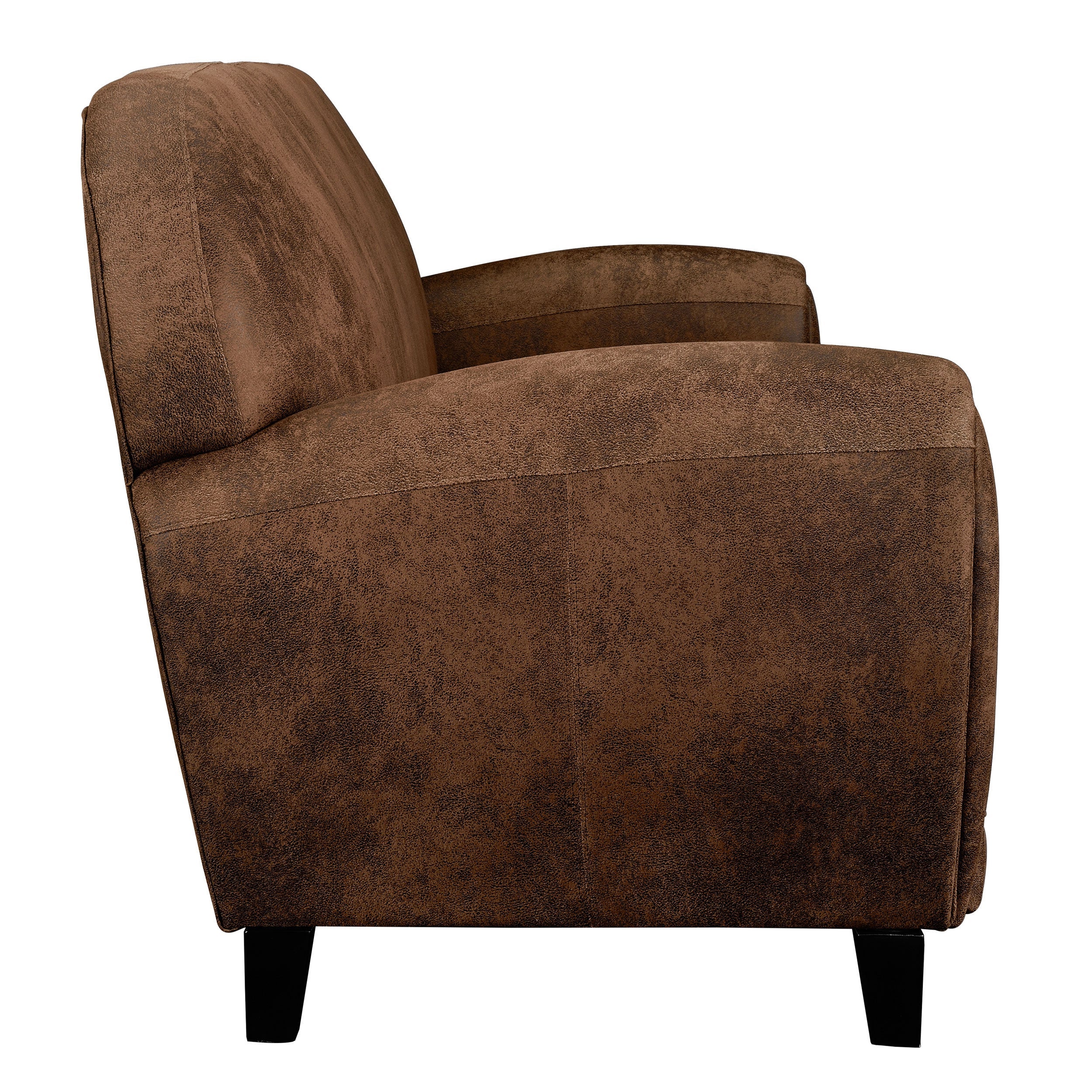 Divano a 3 posti in microfibra marrone - Club - 2