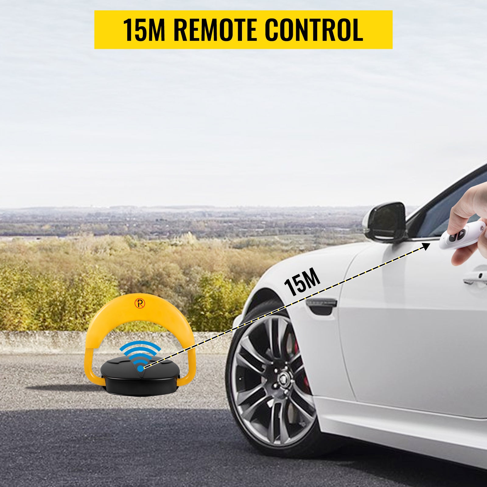 20M Barrière de stationnement SucceBuy à télécommande automatique pour abri de voiture 98,5 pieds Verrouillage de l'espace de stationnement privé - 5