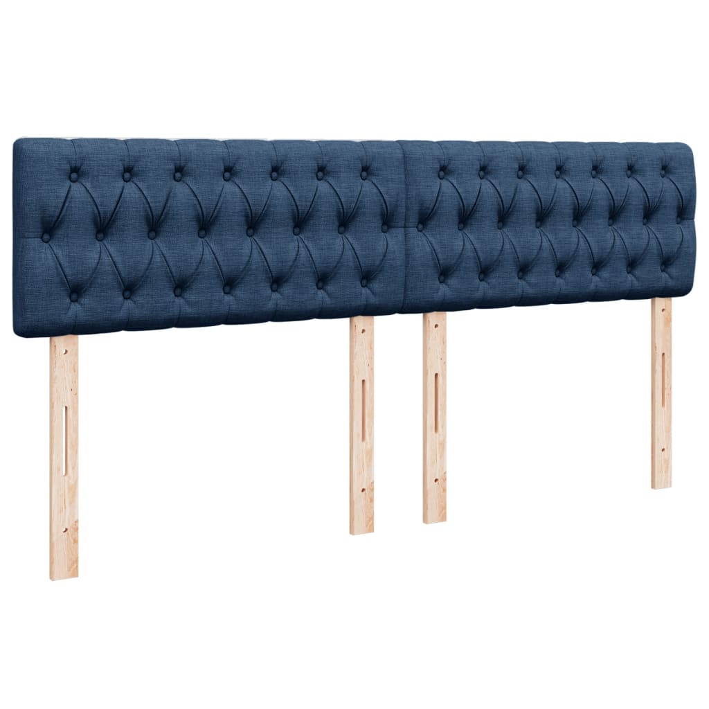 Maison Exclusive - Sommier à lattes de lit avec matelas Bleu 200x200 cm Tissu - 7