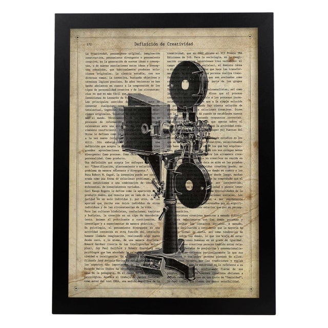 Affiche De Projecteur De Film. Feuilles Vintage Avec Des Définitions. Design D'intérieur. Cadre Noir A3