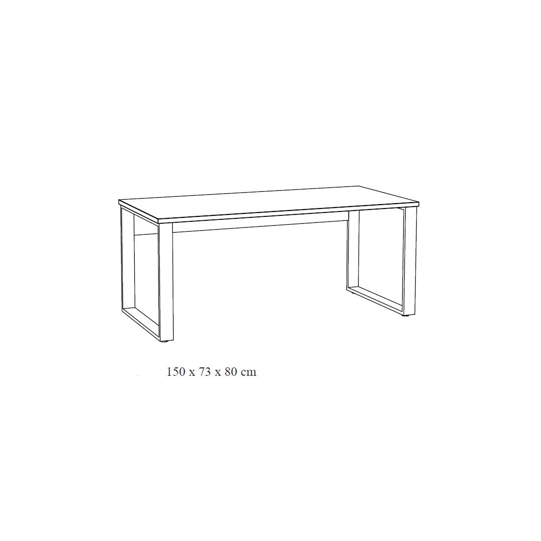 Bureau professionnel droit 150 cm DEPÉ – Chêne doré et noir – Design robuste - 3