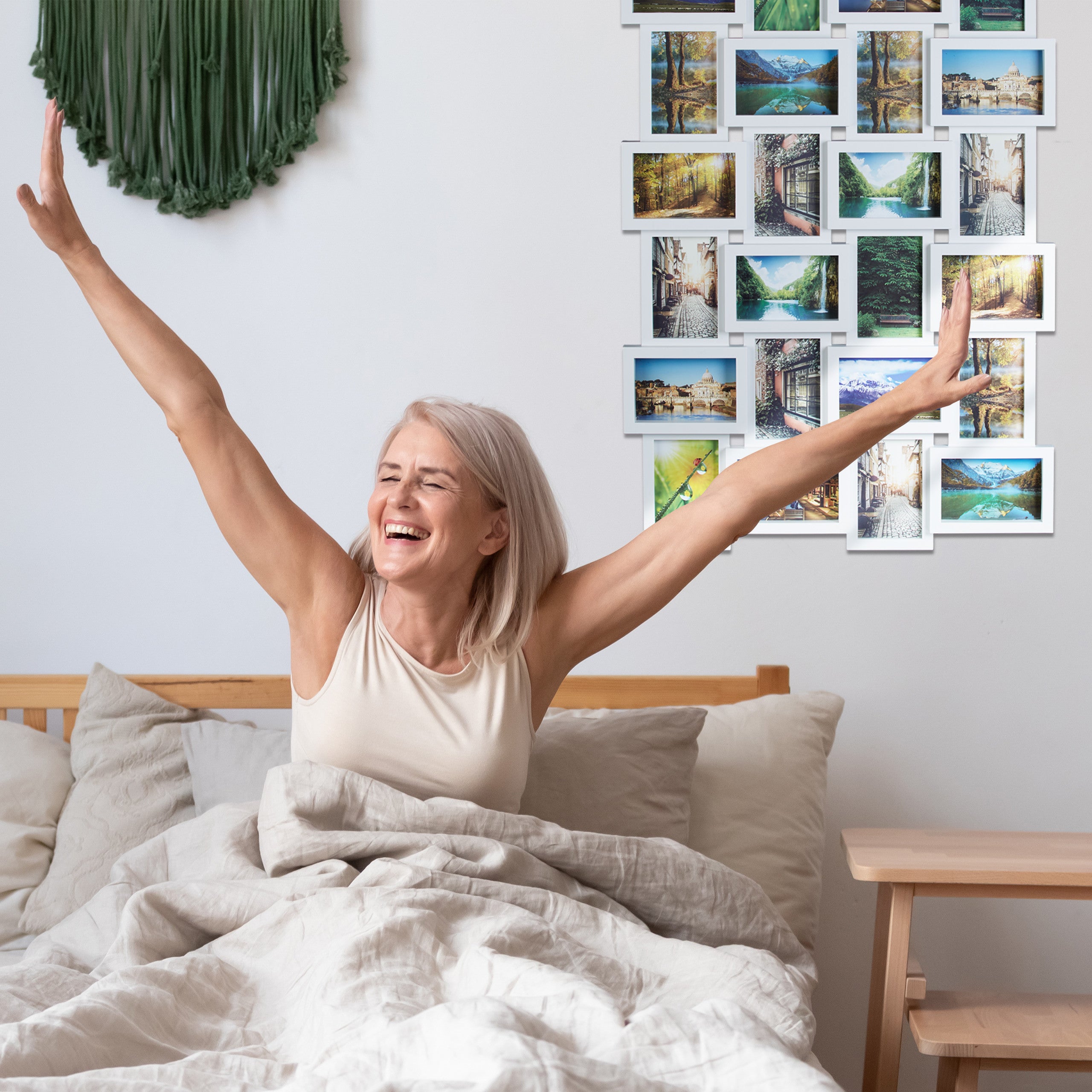 Cadre pêle-mêle 24 photos pour mur H x L x P : 59 x 86 x 2,5 cm, noir, Relaxdays - 3