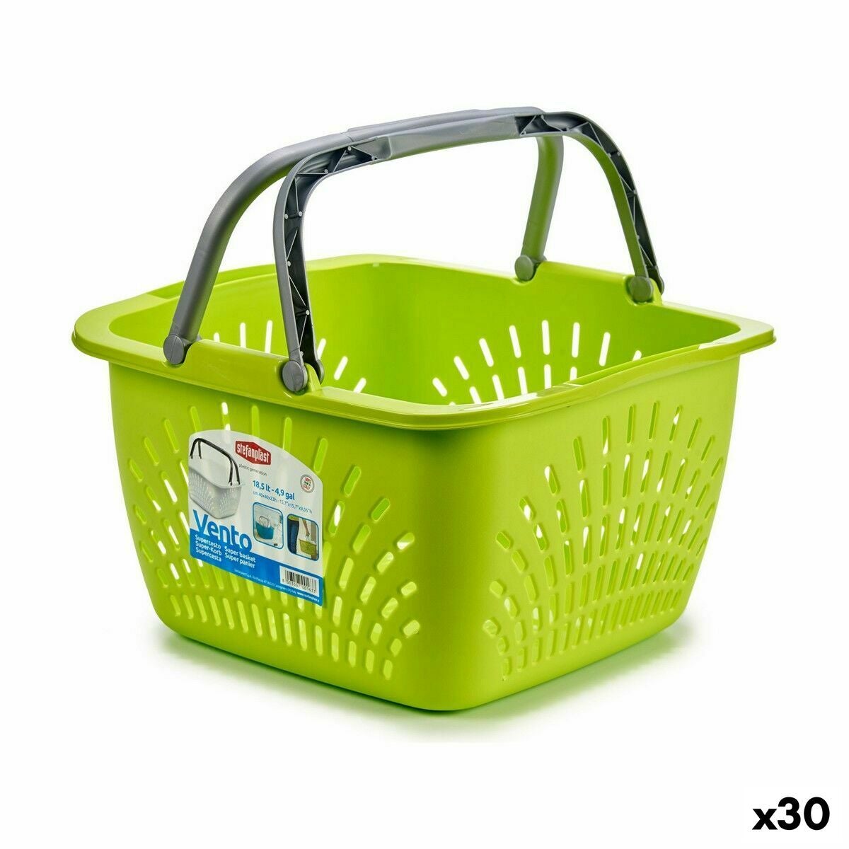 Cestino Rosso Set 5 Cestini Spesa Plastica 20L Con Manici Larghezza 40cm Impilabili Nero 1159860 Cestino Rosso Set 5 Cestini Spesa Plastica 20L Con Manici Larghezza 40cm Impilabili Nero 1159860