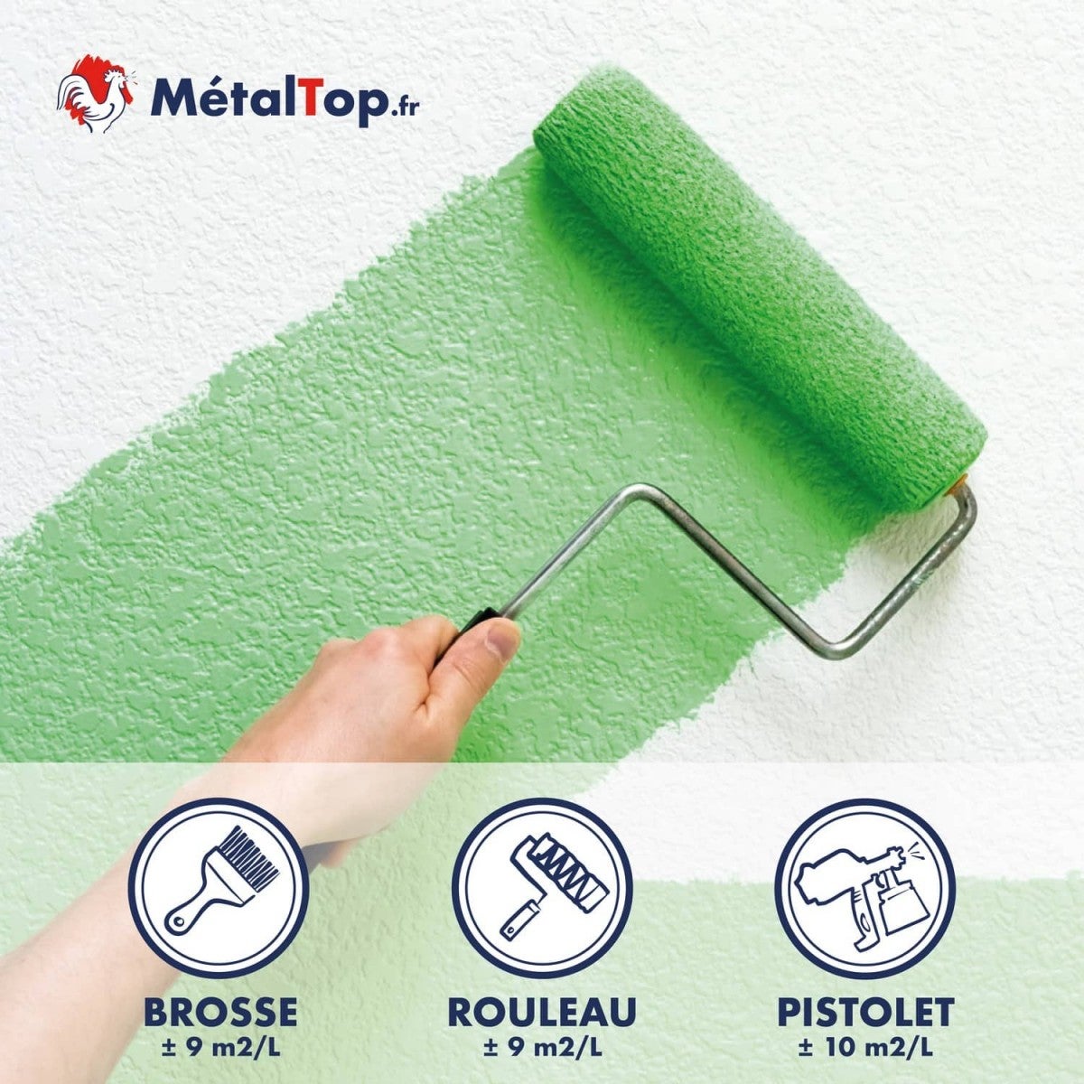 Peinture Couloir - Metaltop - Blanc de sécurité - RAL 9003 - Pot 5L - 5