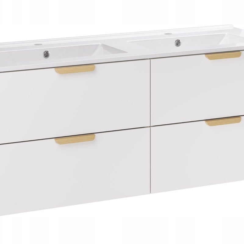 Szafka łazienkowa ASTER WHITE 120 cm biały mat z umywalką LAVA