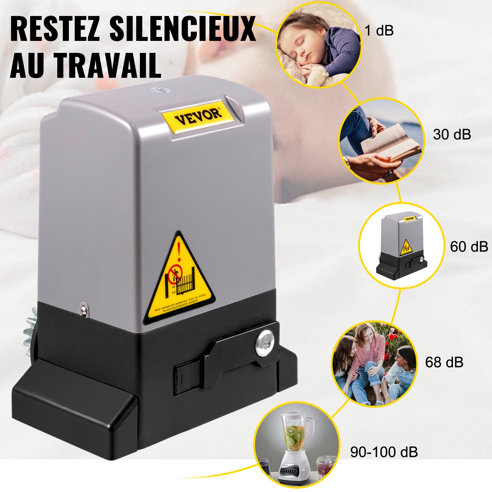 Abridor de Puerta Corredera VEVOR 1800 kg Abridor de Puerta Automático 7 m con 4 Mandos a Distancia y Control de APP para Entrada Rodante Kit - 5