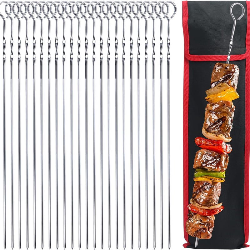 24 sztuki szaszłyków do grilla, szaszłyków do grilla, szaszłyków warzywnych, szaszłyków ze stali nierdzewnej, szaszłyków wielokrotnego użytku