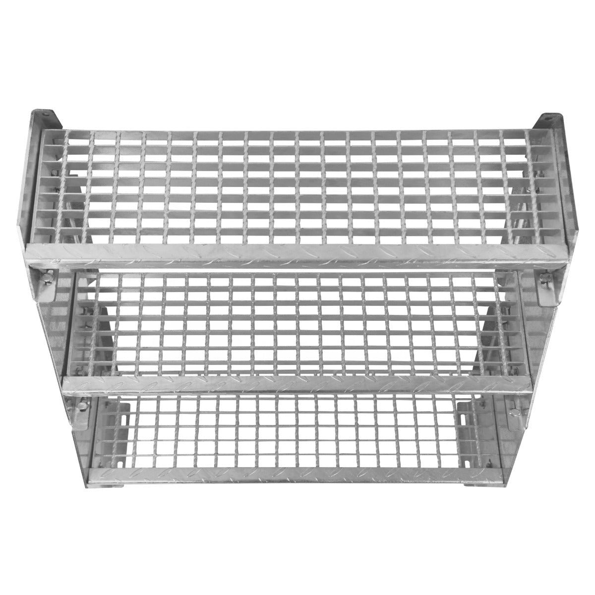 Scala in metallo a 2 livelli regolabile in altezza 90 cm di larghezza Acciaio zincato argento 2 gradini regolabili - 9