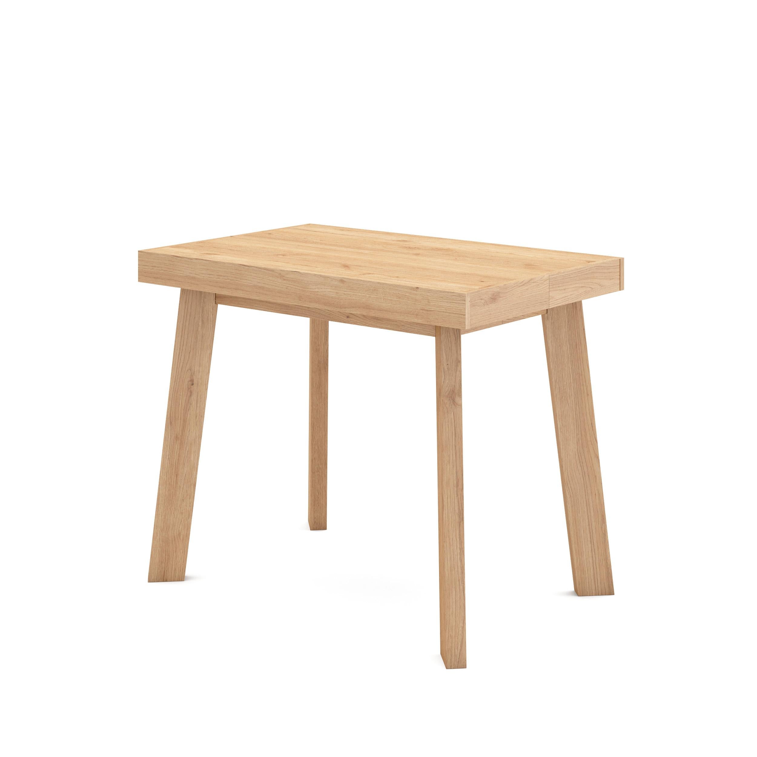 Table console extensible, 140x90x73cm, Pour 6 personnes, Pieds en bois, Chêne - 6