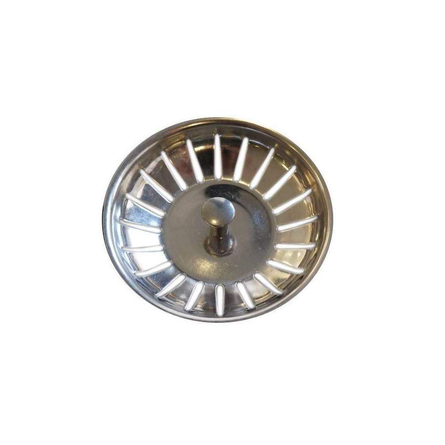 Bouchon panier de rechange Ø83 mm avec bille modèle inox L.B. Plast DC1158 - Chromé - 2