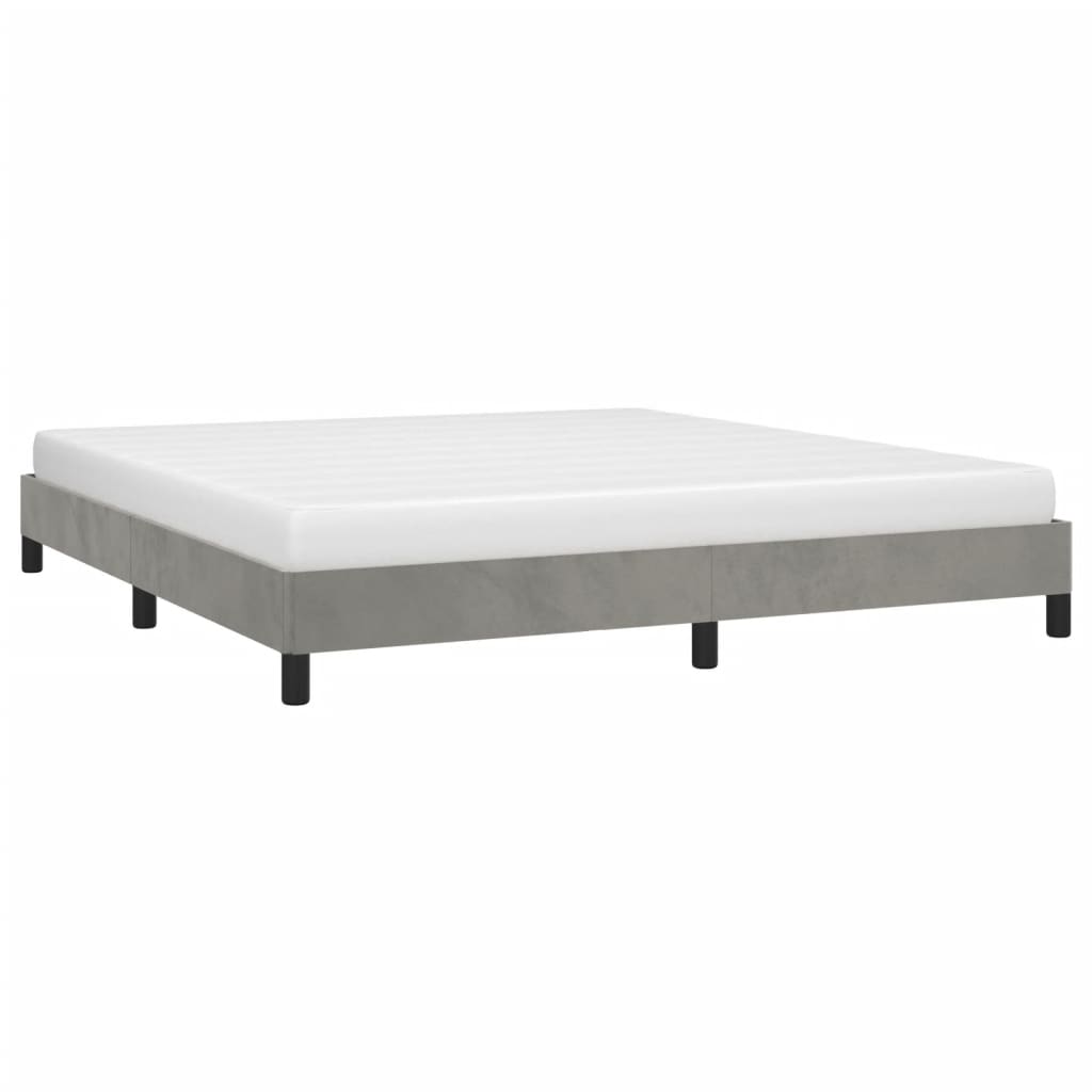 Cadre de lit sans matelas gris clair 180 x 200 cm velours - 3