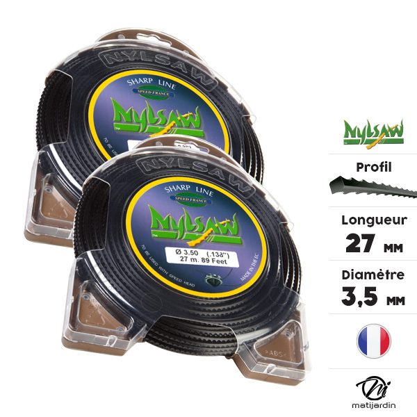 2 blisters fil nylon cranté Nylsaw 3,5 mm x 27 m - 2