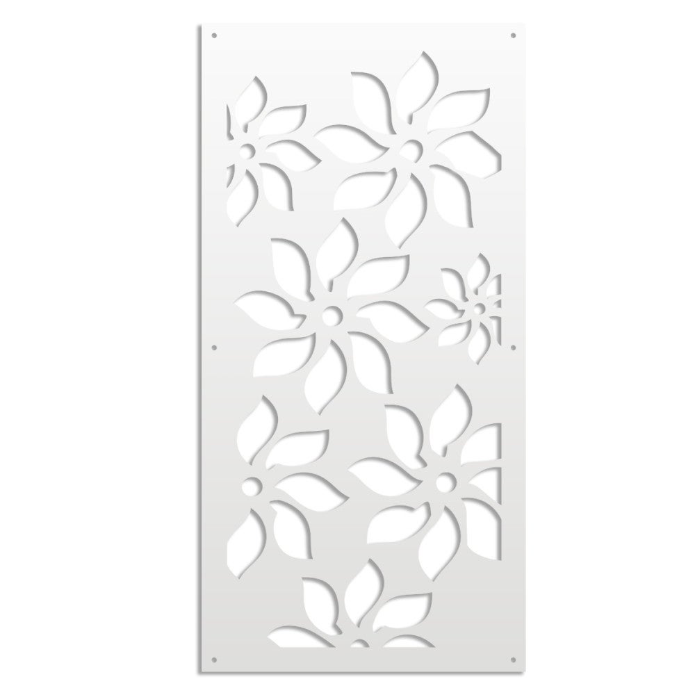 SŁONECZNIKI - Panel perforowany PCV - Parasol przeciwsłoneczny - Rozmiar 73x148 cm - Grubość 1 cm - Kolor BIAŁY