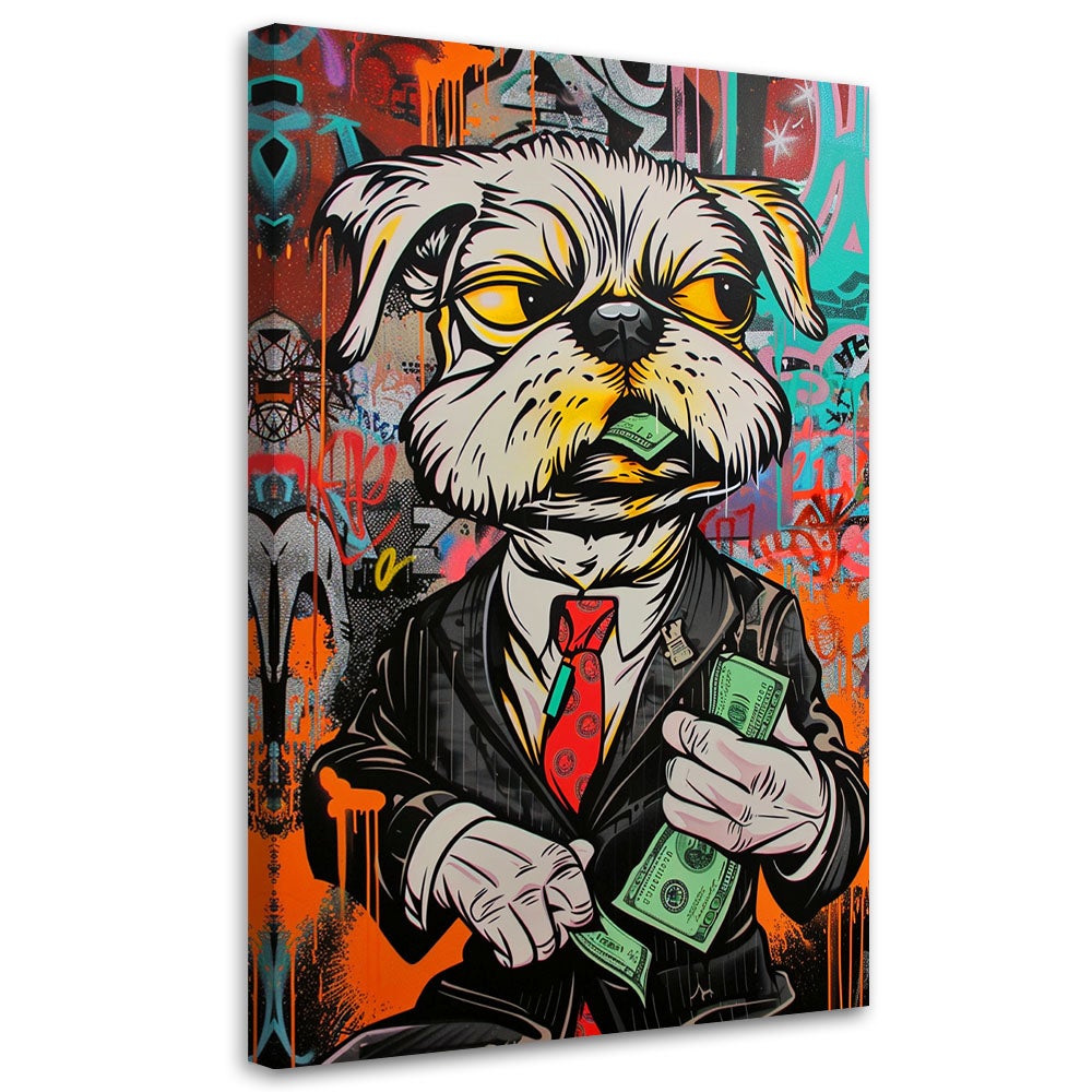 Obraz, Pies dolary pop art 60x90