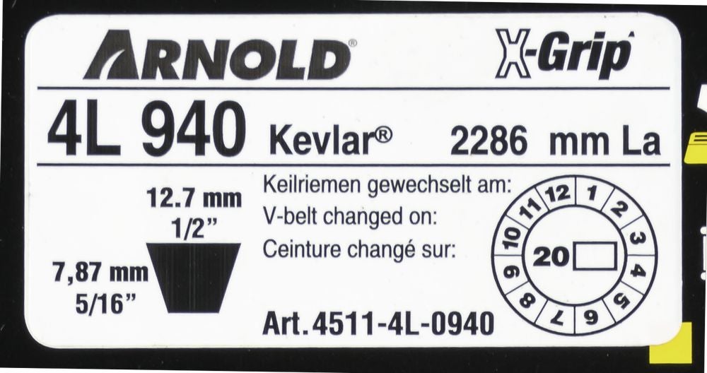 Courroie trapézoïdale X-Grip V de type 4L940 - 2