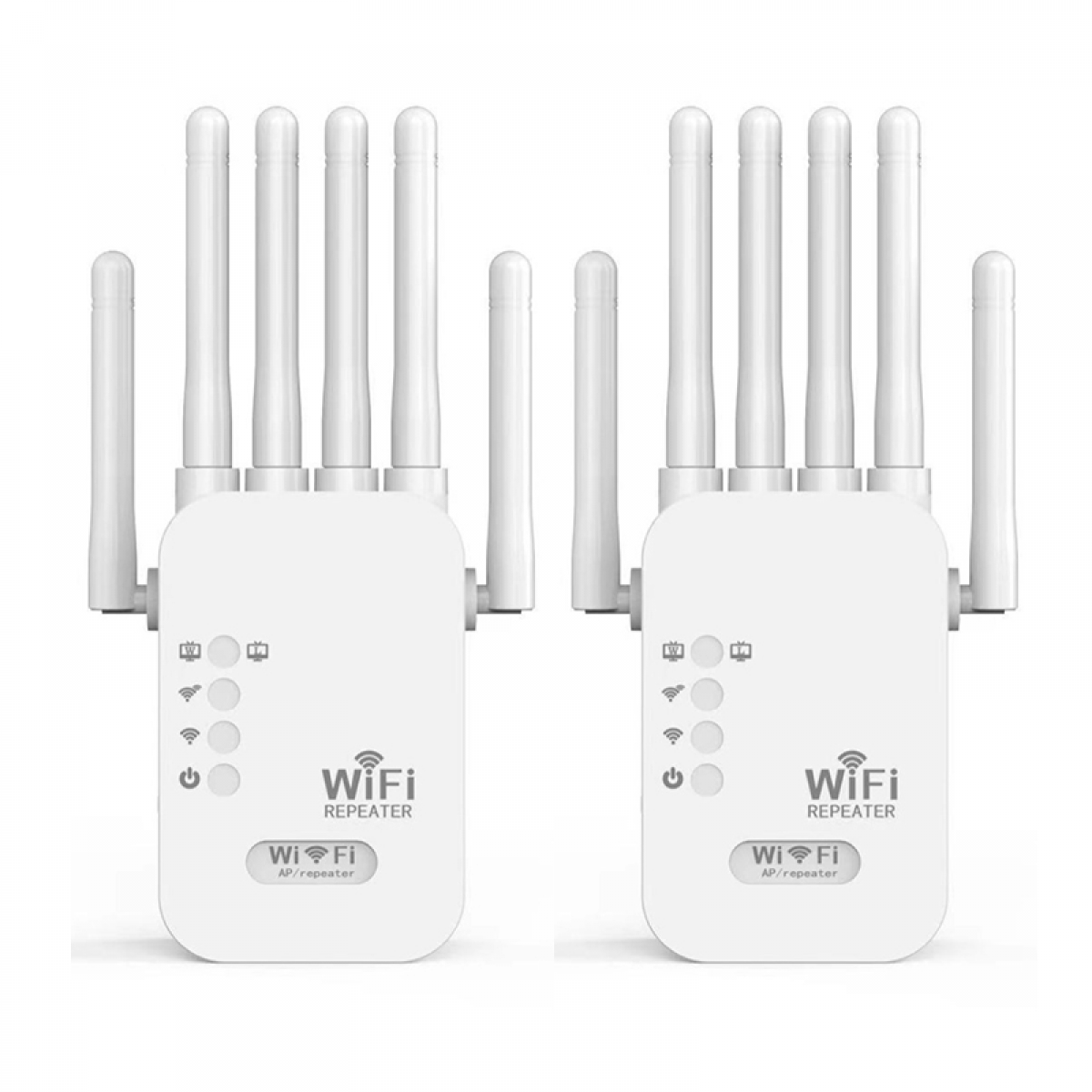 Repetor Wi-Fi exterior, pachet de 2, amplificator de semnal Wi-Fi wireless, 1200 m, standard UE, alb (6 antene) 2buc