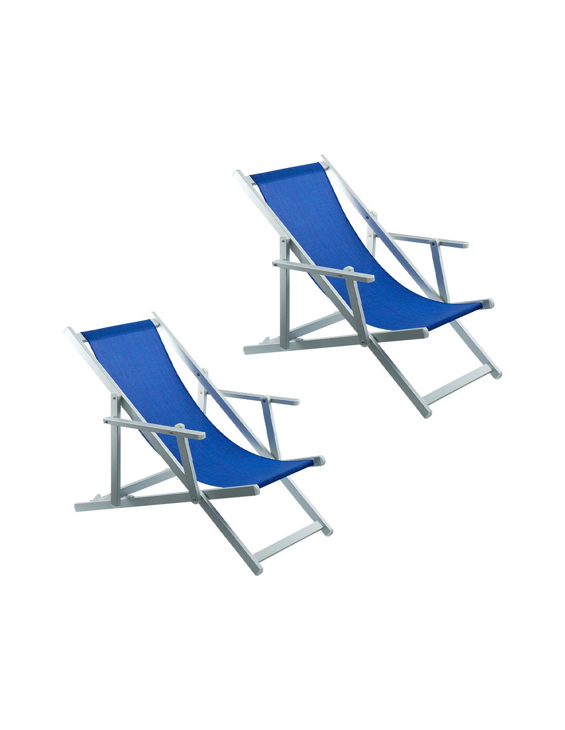 2pz Sedia Sdraio Pieghevole Napoli con Braccioli Struttura