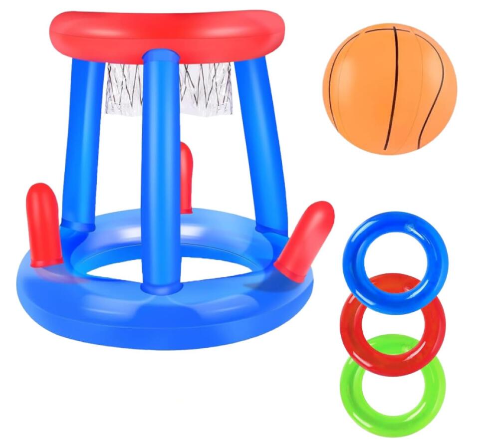 Jeu d'eau - Gonflable - Panier de Basket Flottant - Bleu - Pour enfants