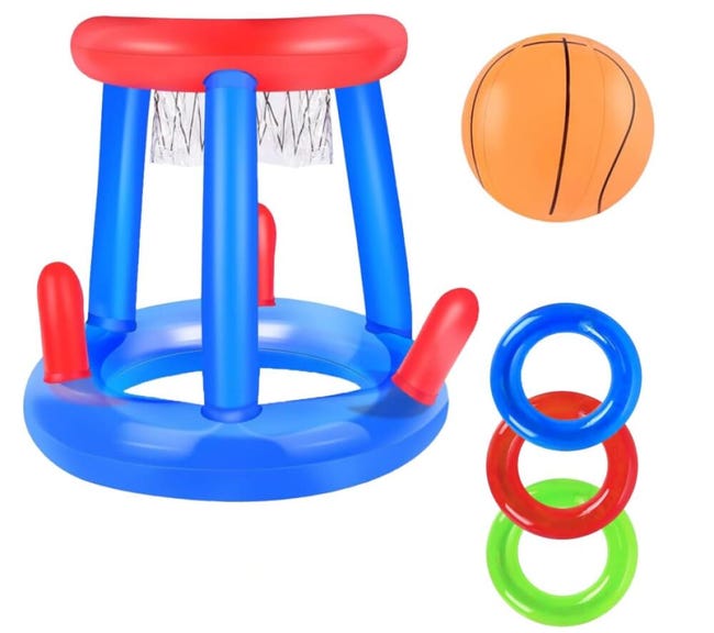 Jeu d'eau - Gonflable - Panier de Basket Flottant - Bleu - Pour enfants Jeu d'eau - Gonflable - Panier de Basket Flottant - Bleu - Pour enfants