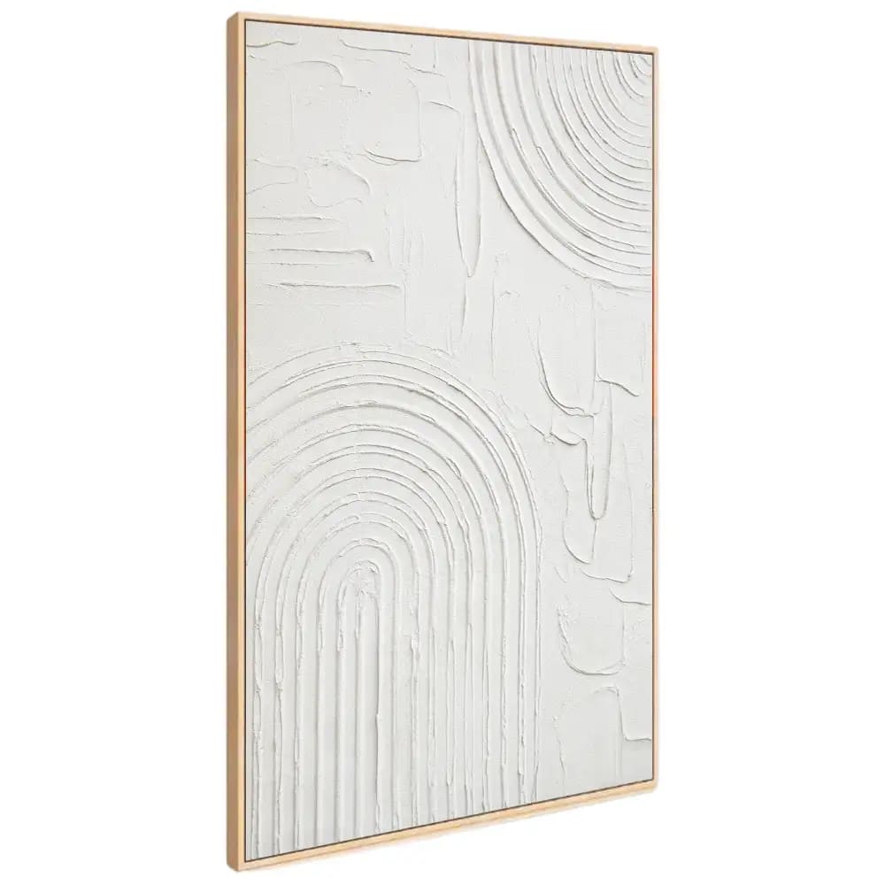 DekoArte - Tableau decoration murale salon avec relief HALO 90x60cm - Tableaux avec cadre couleur bois inclus - 3