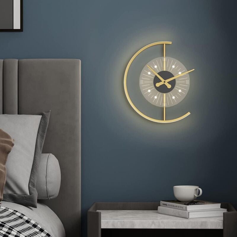 Horloge Murale Légère à LED, Horloge Murale NuméRique Gradation à 3 niveaux , Grands chiffres - Réveil (Color:Gradation tricolore)-RAP - 4