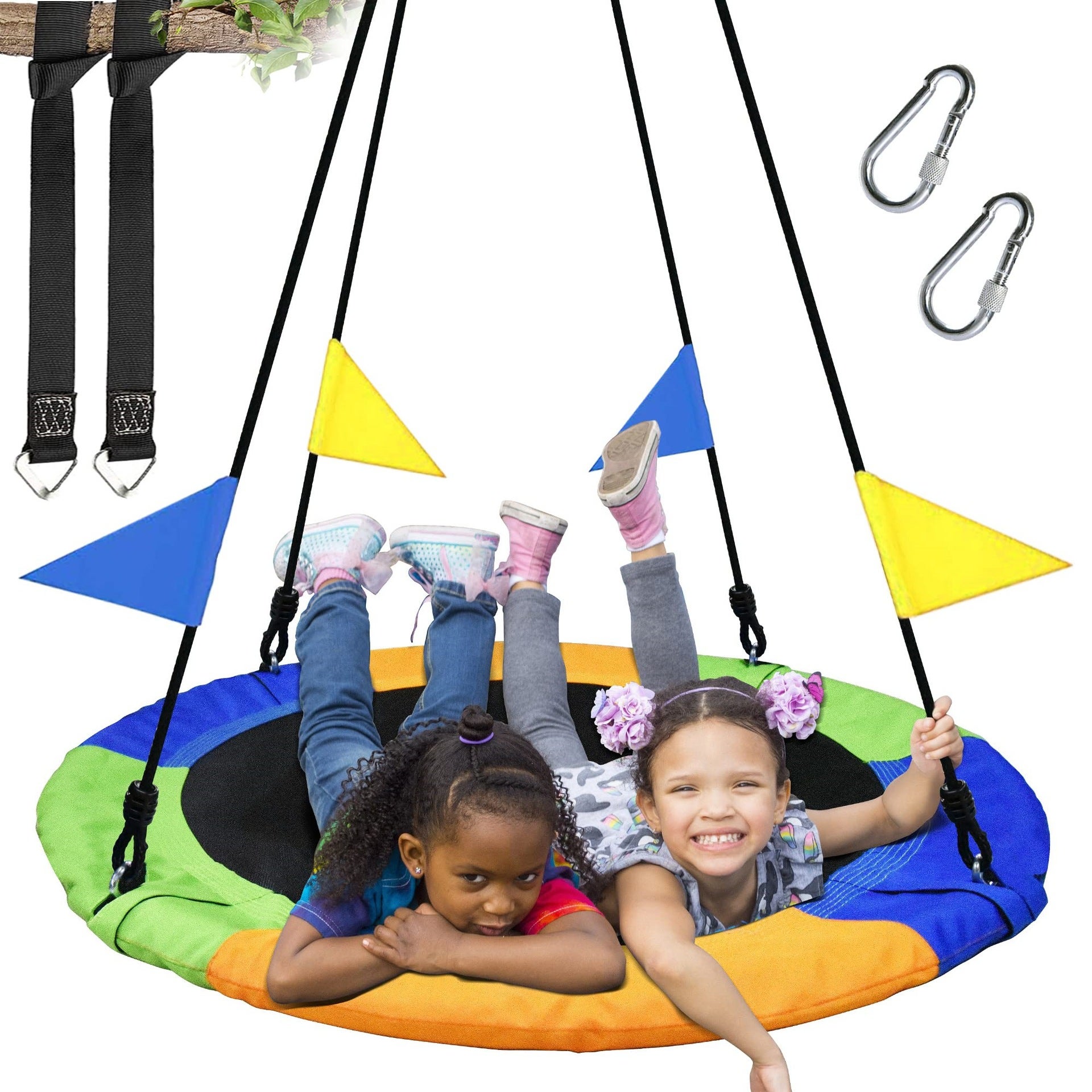 Balançoire Nid D’Oiseau 100 Cm – Charge 200 Kg, Corde 180 Cm – Pour Enfants Et Adultes, Intérieur Ou Extérieur
