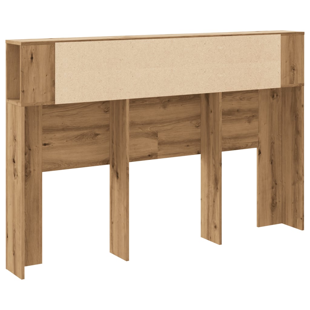 Meuble tête de lit artisanal en chêne 160x18,5x103,5 cm - COMFORTXL - 6